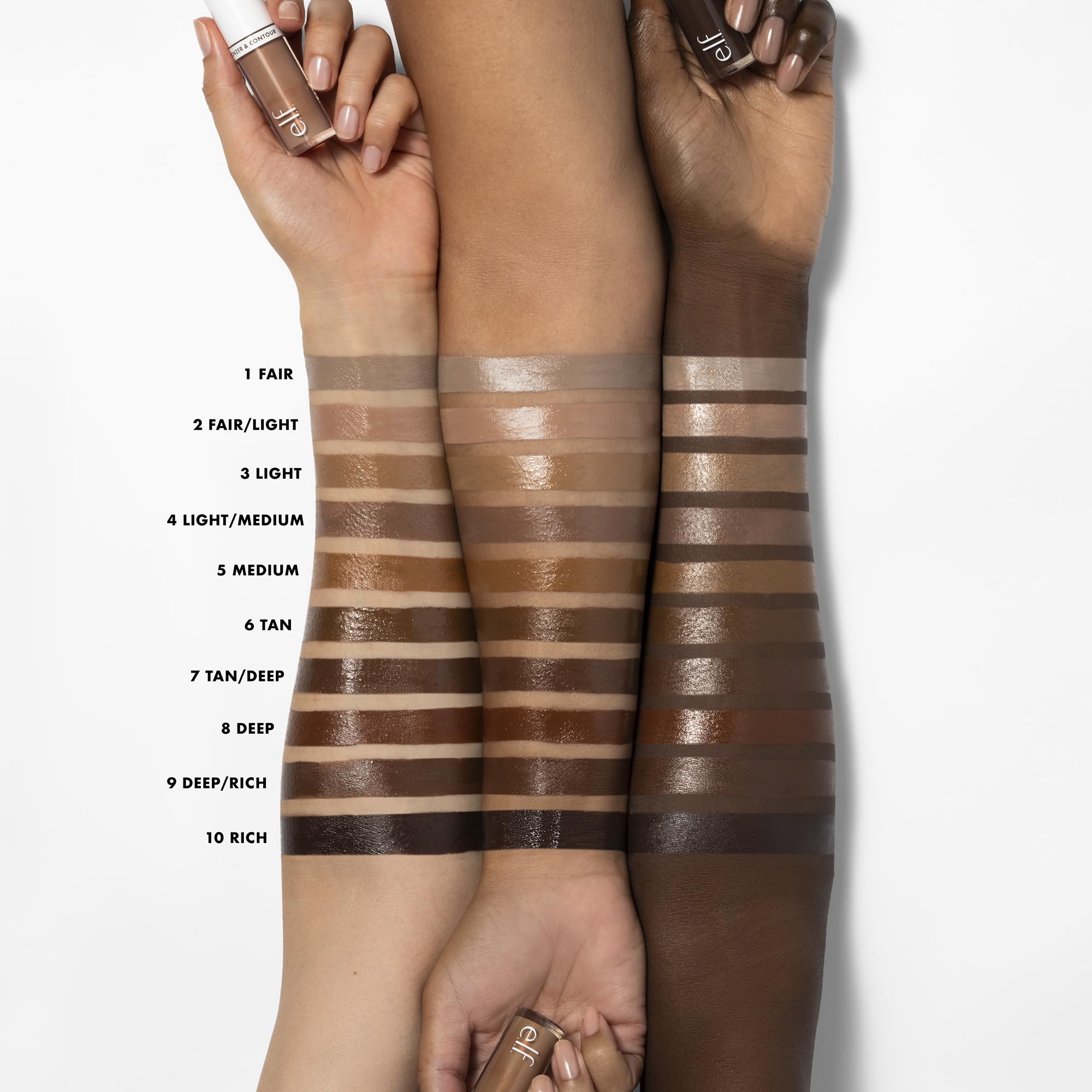 e.l.f. Camo Liquid Bronzer & Contour, Silky Highly Pigmented Formula, Creates a Long-Lasting Bronzed Glow & Natural Look, Vegan & Cruelty-Free, 3 Light